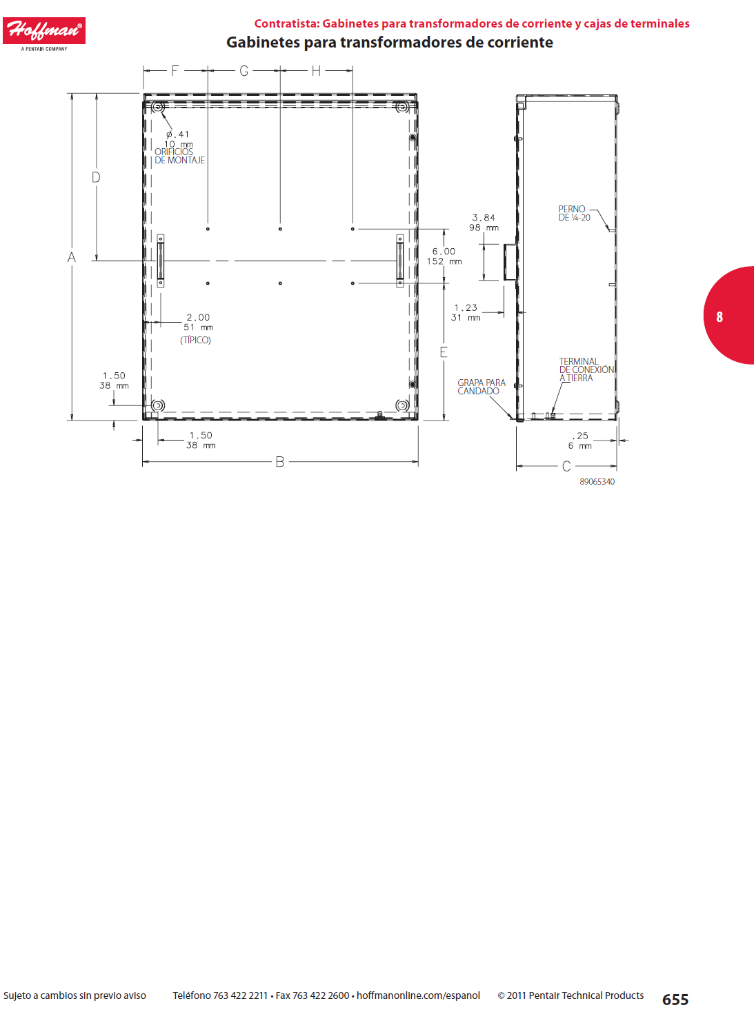 Transformador de corriente tapa con tornillos tipo 3R 2