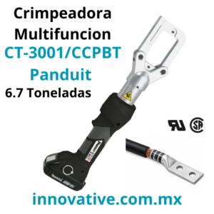 ponchadora ct-3001/ccpbt panduit, ponchadora para terminales de compresión, ponchadora para zapatas de cobre y aluminio, crimpeadora hidráulica panduit, ponchadora hidráulica a batería.