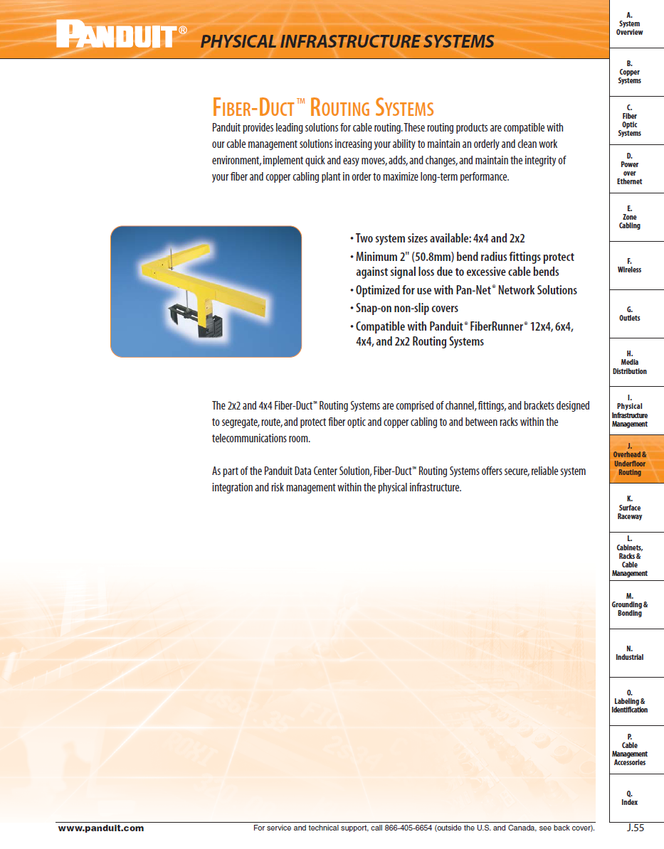 FIBER DUCT ROUTING SYSTEMS