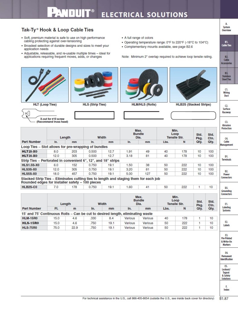 thumbnail image 2 of Panduit HLS-75R6 Tak-Ty Hook And Loop Cable Ties - 3/4" X 75 Ft Roll, Black - STSI 2 of 3